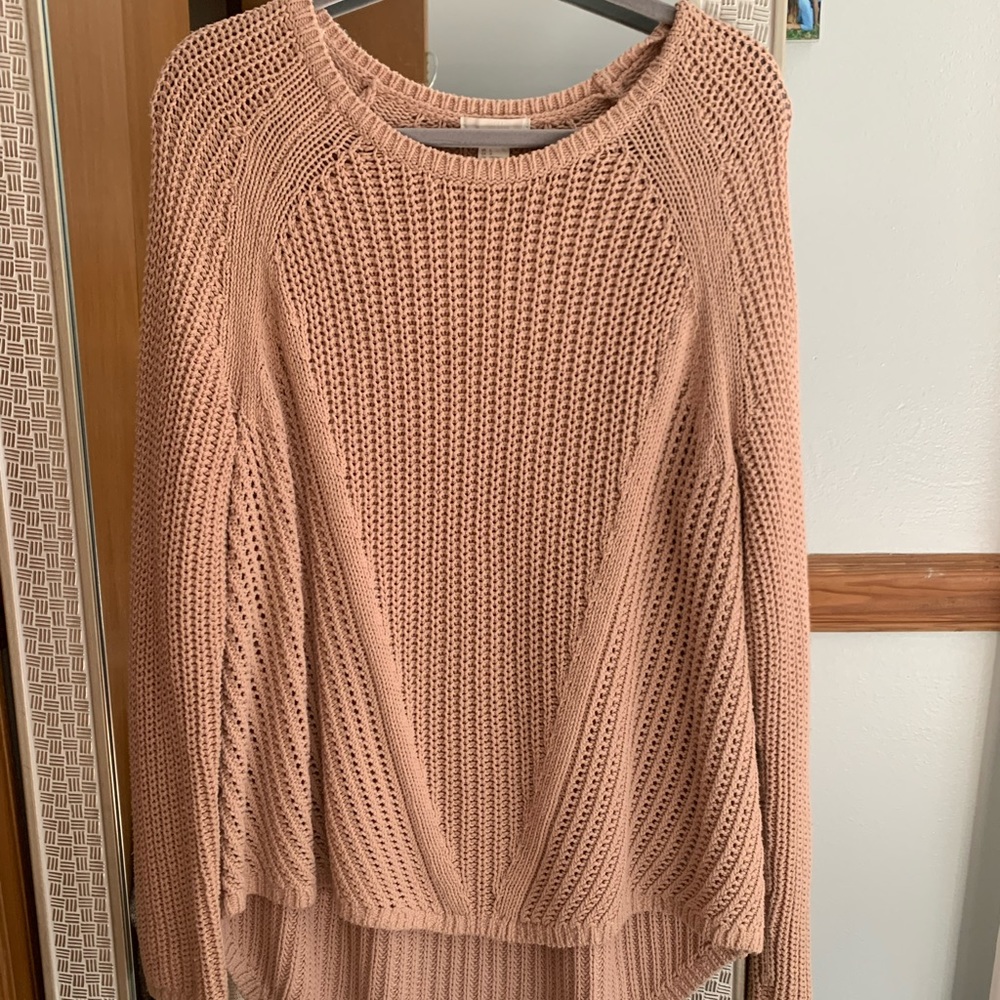 H&M Peach Crocheted Sweater - Large